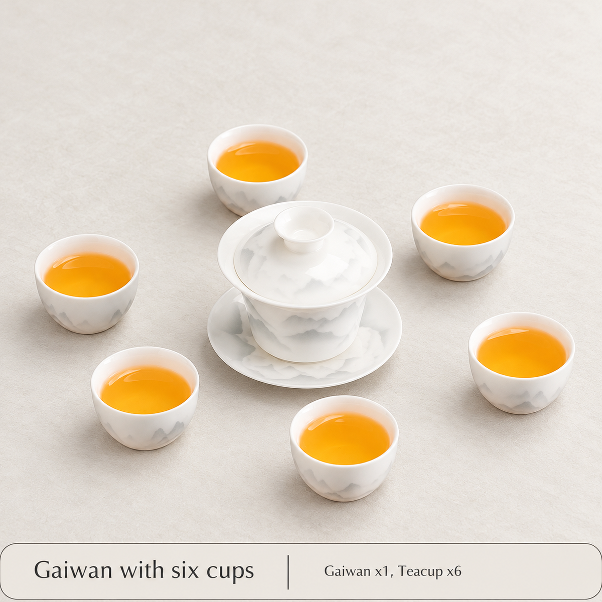 Ink-Landscape Porcelain Gongfu Tea Set — image 6