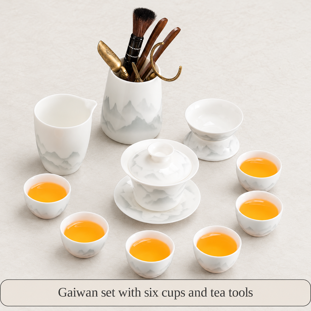 Ink-Landscape Porcelain Gongfu Tea Set — image 12