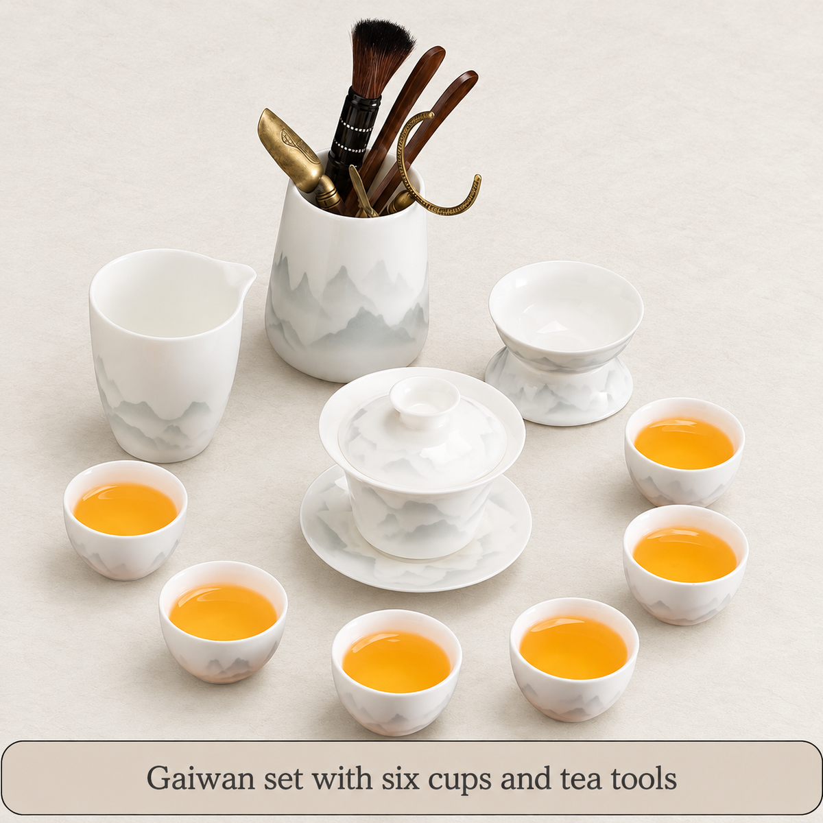 Gaiwan — 6 cups, pitcher, filter and utensils