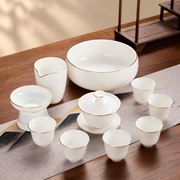 Gold-Rim White Porcelain Tea Sets — image 1