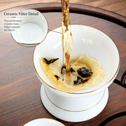 Gold-Rim White Porcelain Tea Sets — image 4