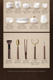 Ivory family and tea tool measurements
