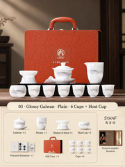 03 - Glossy Gaiwan - Plain - 6 Cups + Host Cup
