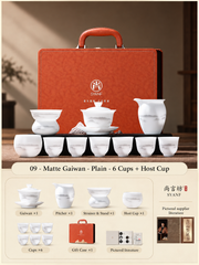09 - Matte Gaiwan - Plain - 6 Cups + Host Cup