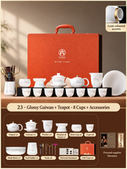 23 - Glossy Gaiwan + Teapot - 8 Cups + Full Accessories