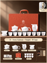 31 - Ivory Gaiwan + Teapot - 8 Cups