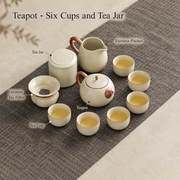 Teapot - Six Cups and Tea Jar