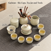 Gaiwan - Six Cups, Tea Jar and Tools
