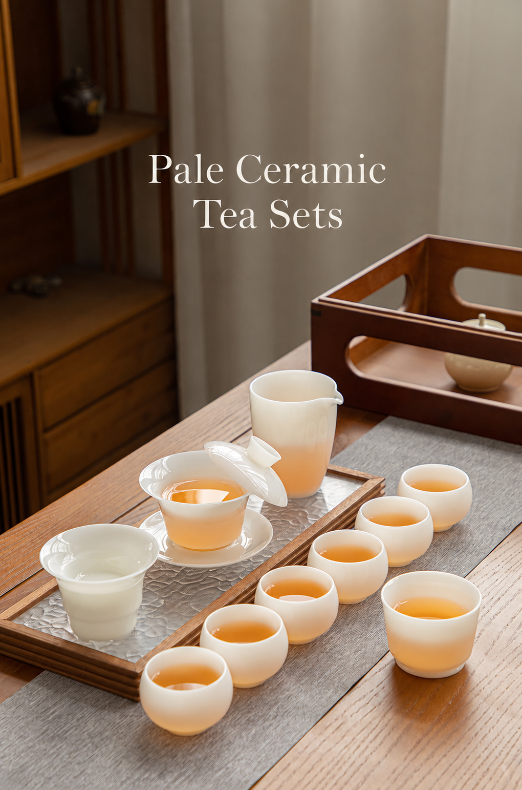 Pale ceramic tea sets