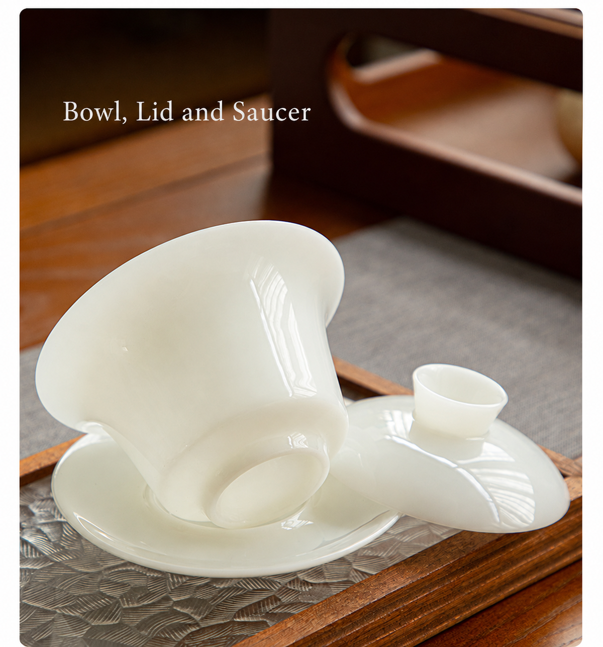 Bowl, lid and saucer