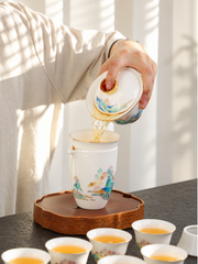 Gold-Accent Porcelain Gongfu Tea Sets — image 2