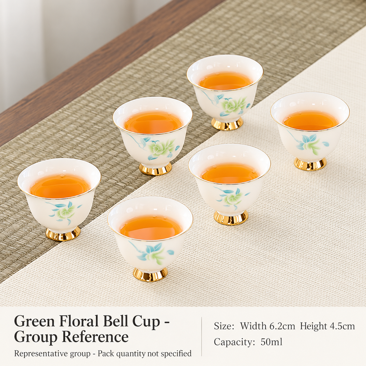 Green Floral Bell Cup - Group Reference