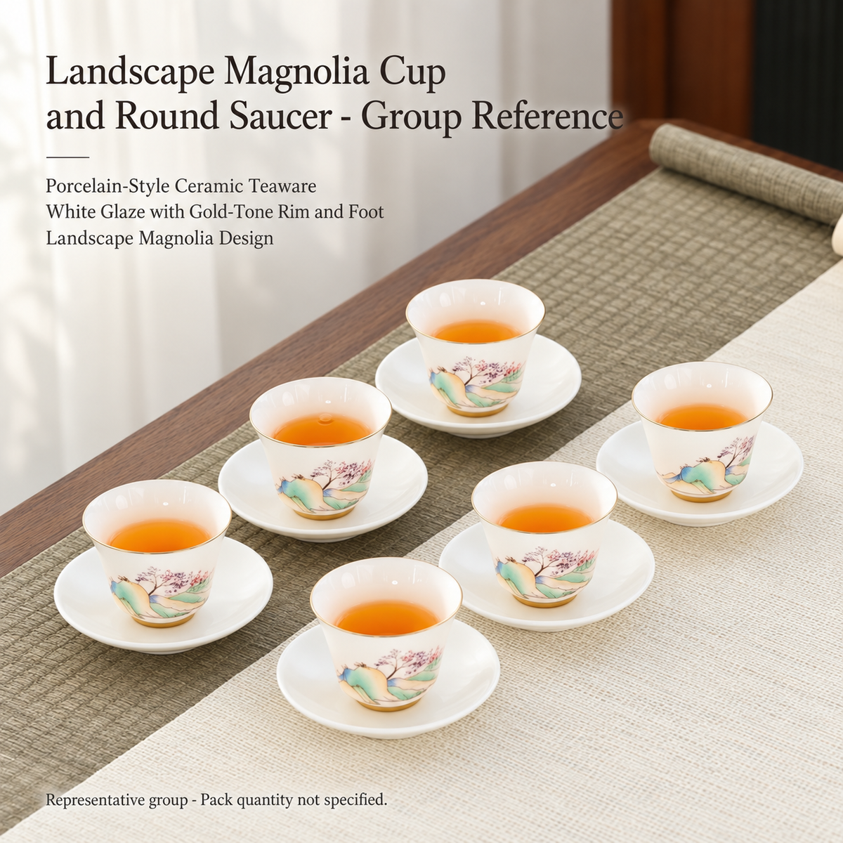 Landscape Magnolia Cup and Round Saucer - Group Reference
