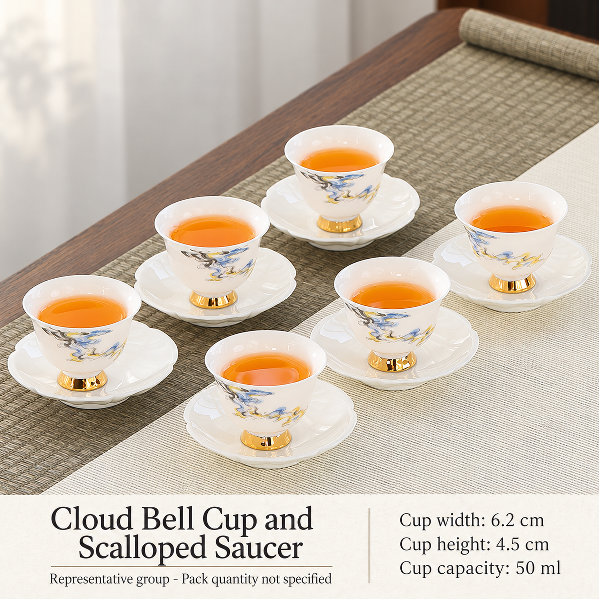 Cloud Bell Cup and Scalloped Saucer - Group Reference