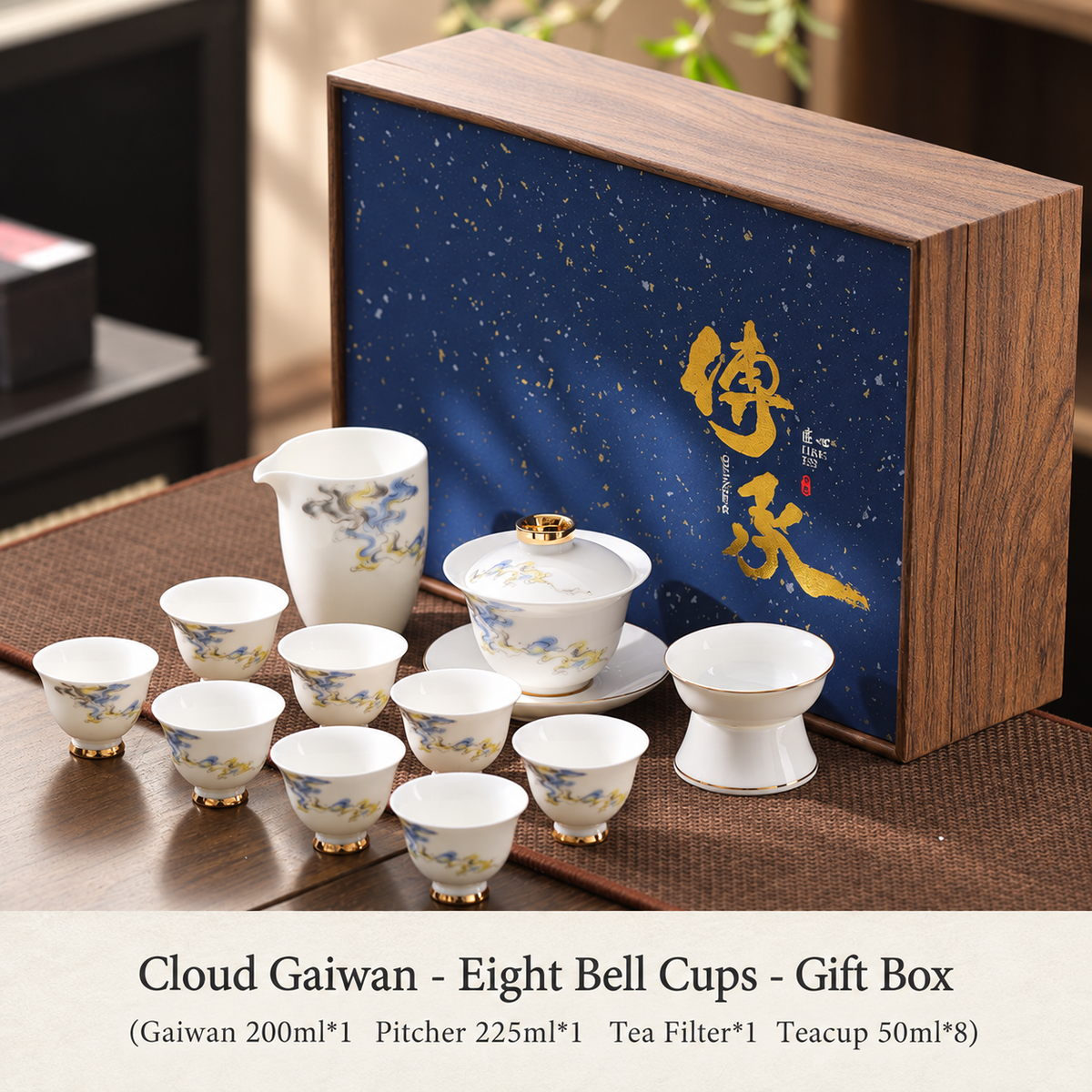 Cloud Gaiwan - Eight Bell Cups - Gift Box
