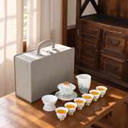 Landscape Gaiwan - Six Bell Cups - Grey Case