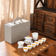 Wave Gaiwan - Six Bell Cups - Grey Case