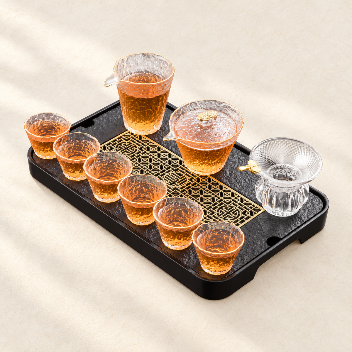 Textured Glass Tea Sets — image 2