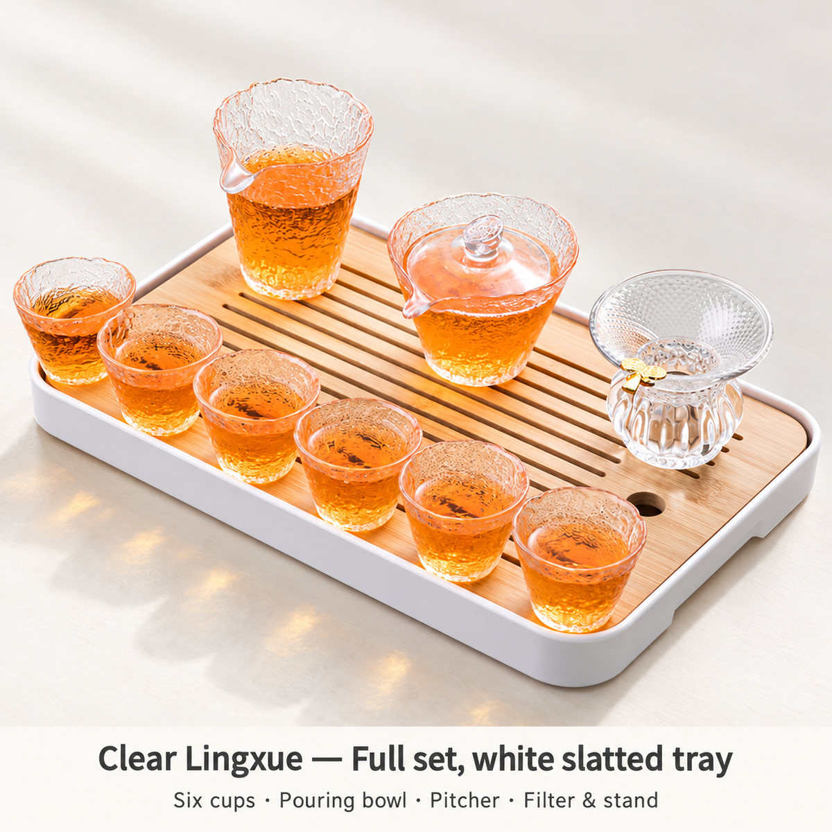 Clear Lingxue — Full set, white slatted tray