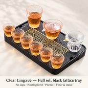 Clear Lingxue — Full set, black lattice tray