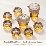 Rounded Cloud Cups — Bowl, pitcher and six cups