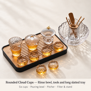 Rounded Cloud Cups — Rinse bowl, tools and long slatted tray