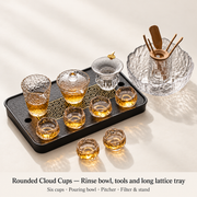 Rounded Cloud Cups — Rinse bowl, tools and long lattice tray