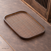 Rectangular woven-inset tray — Medium