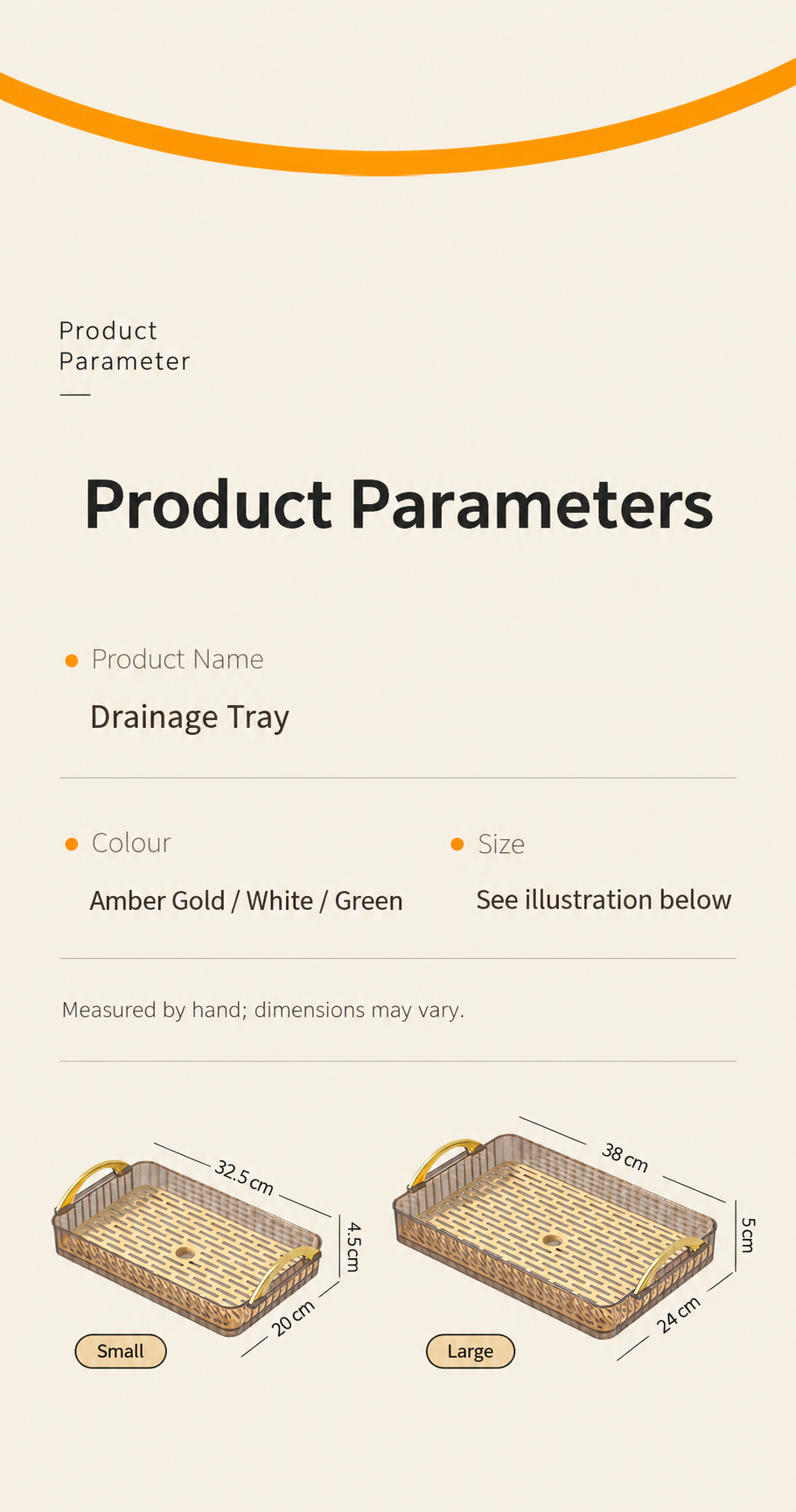 Curved-handle size reference