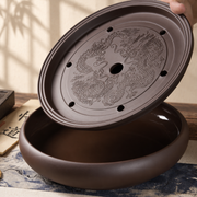 Dragon-Pattern Ceramic Tea Tray — image 2