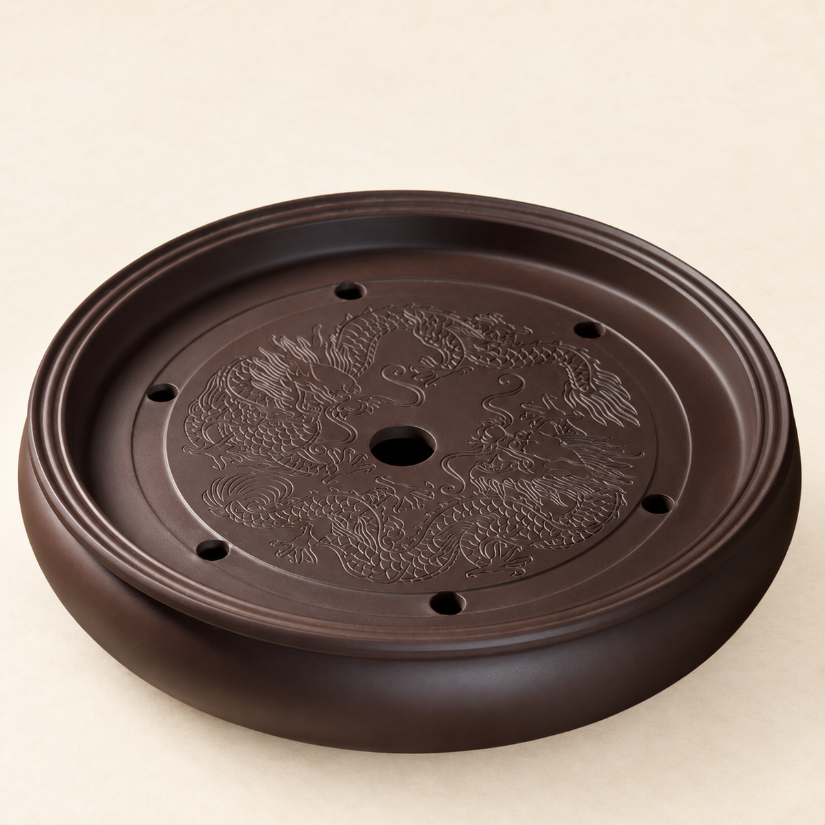 Dragon-Pattern Ceramic Tea Tray — image 5