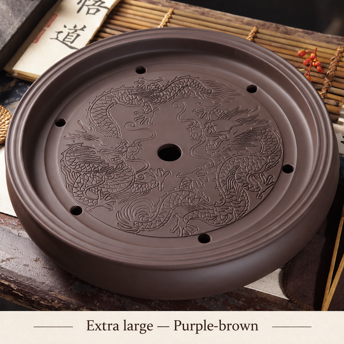 Dragon-Pattern Ceramic Tea Tray — image 15