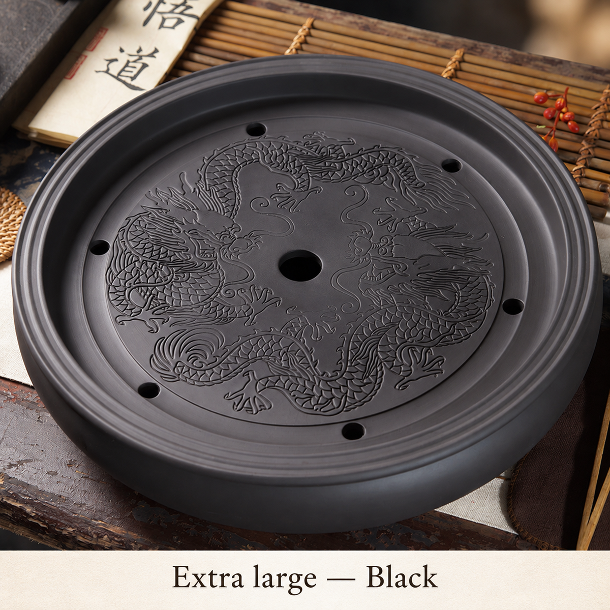 Dragon-Pattern Ceramic Tea Tray — image 17