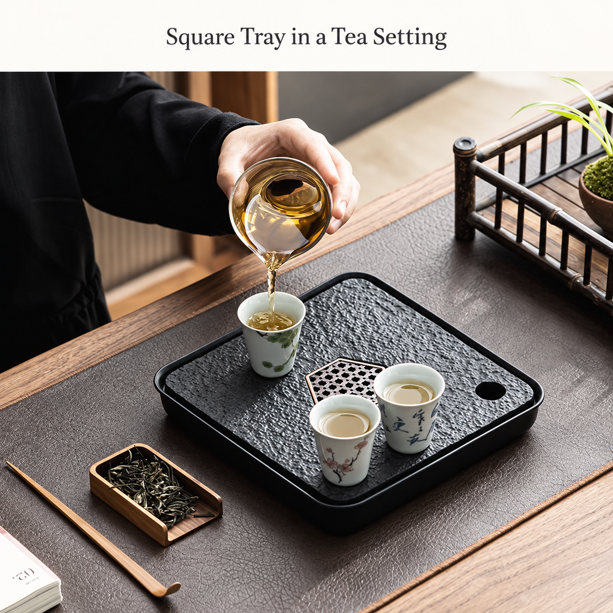 Square Tray in a Tea Setting