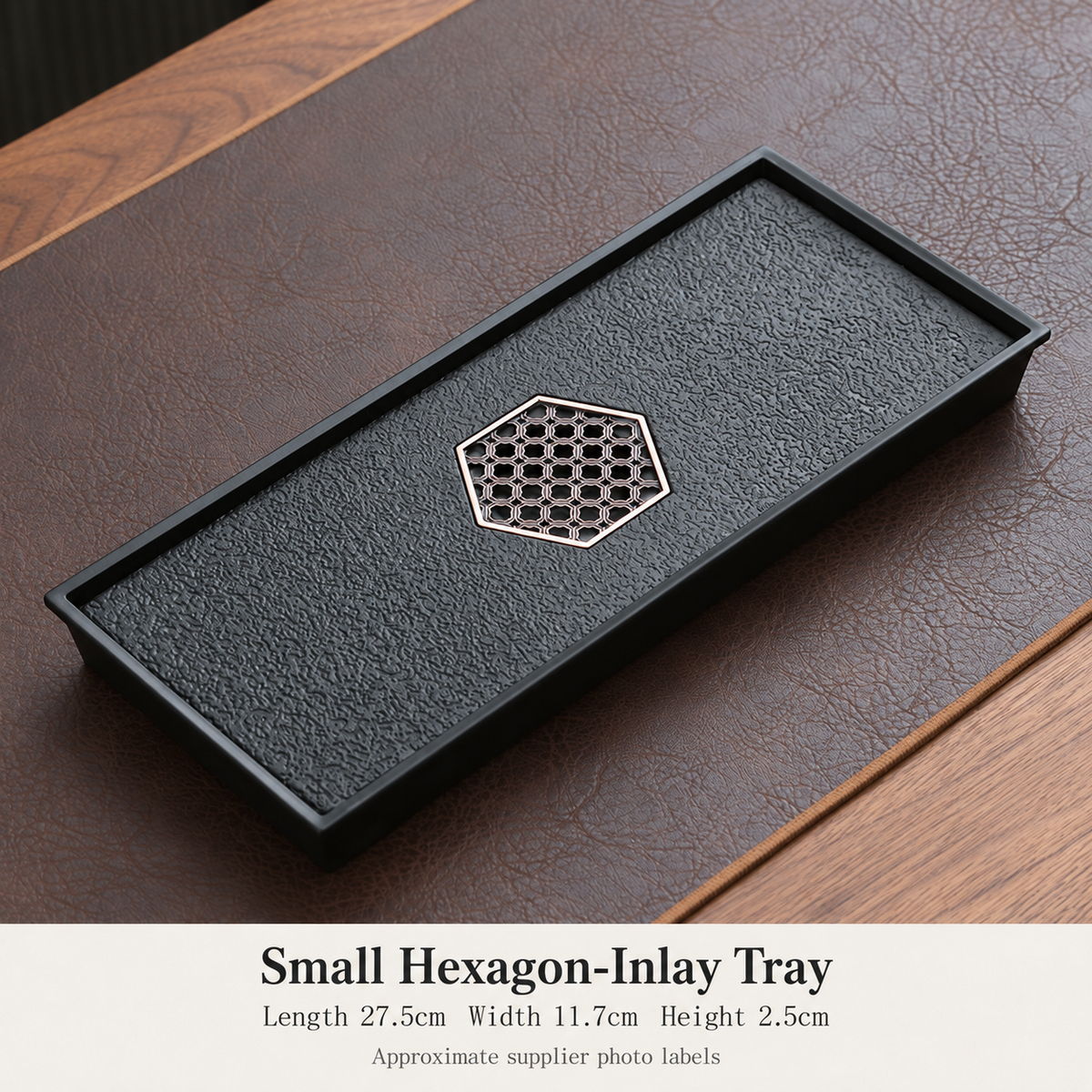 Small Hexagon-Inlay Tray - 28 x 12 cm