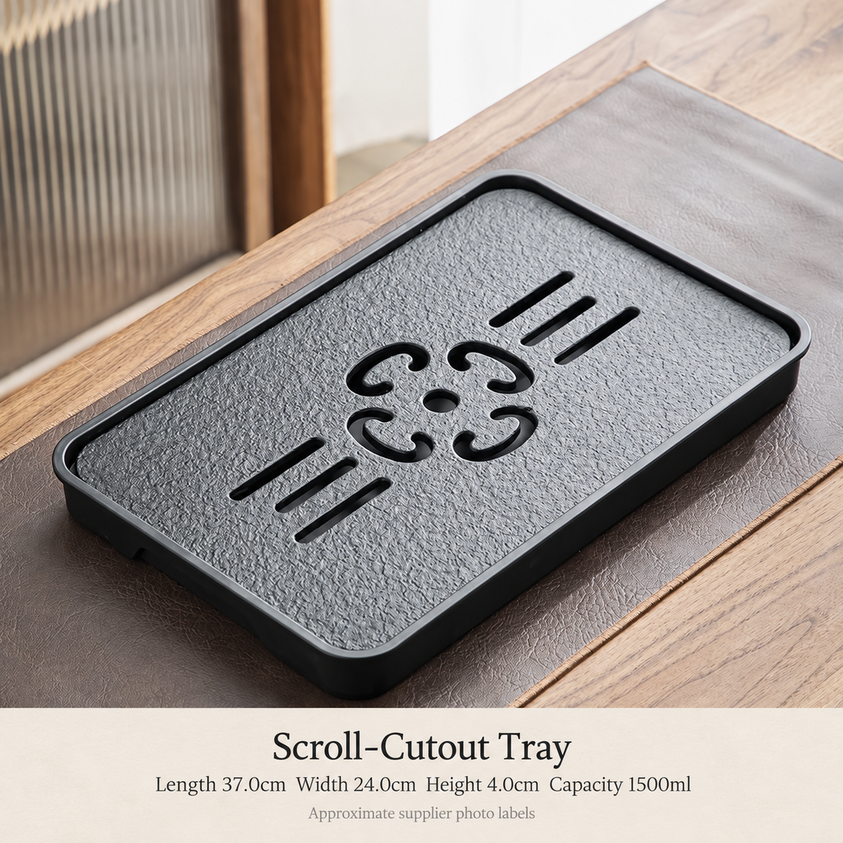 Scroll-Cutout Tray - 37 x 24 cm