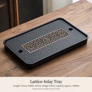 Lattice-Inlay Tray - 37 x 24 cm