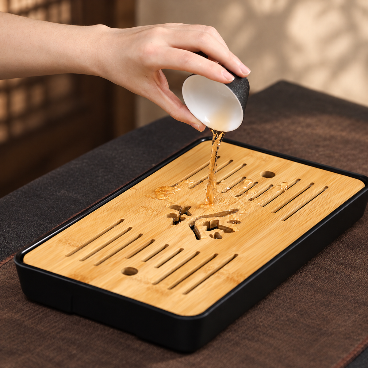Bamboo-Top Gongfu Tea Trays — image 6