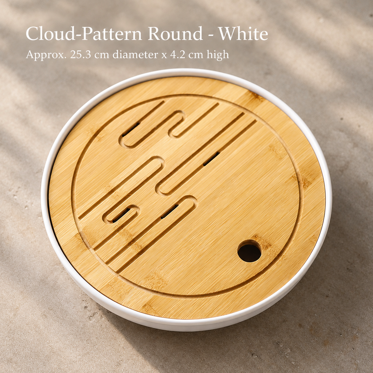 Cloud-Pattern Round - White