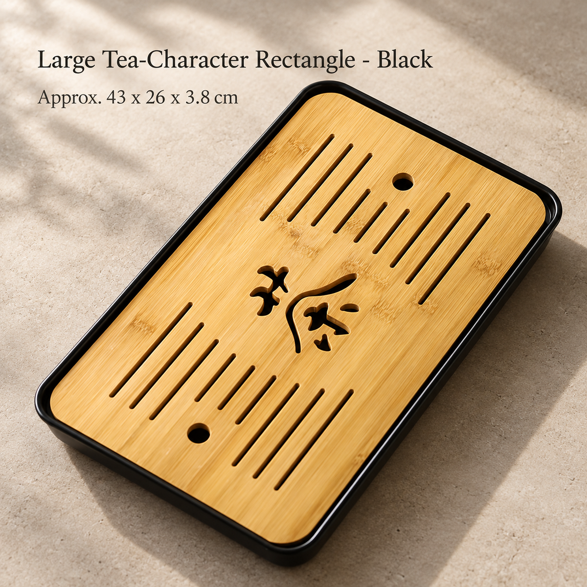 Large Tea-Character Rectangle - Black