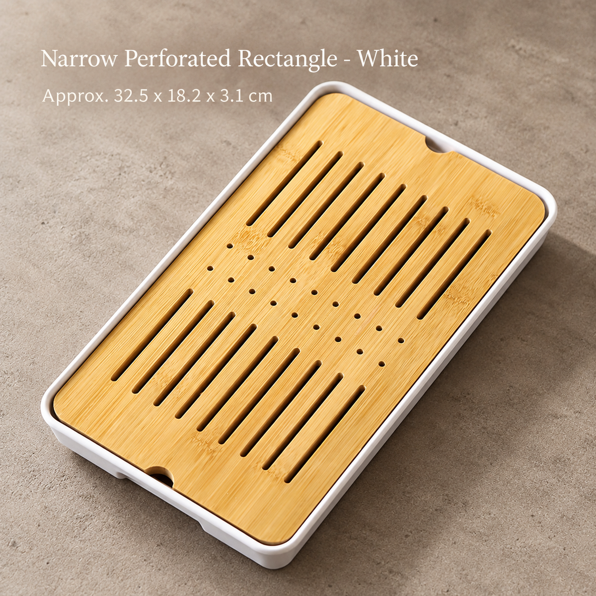Narrow Perforated Rectangle - White