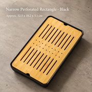 Narrow Perforated Rectangle - Black