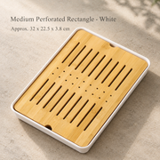 Medium Perforated Rectangle - White