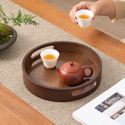 Brown Wood-Grain Round Serving Tray — image 6