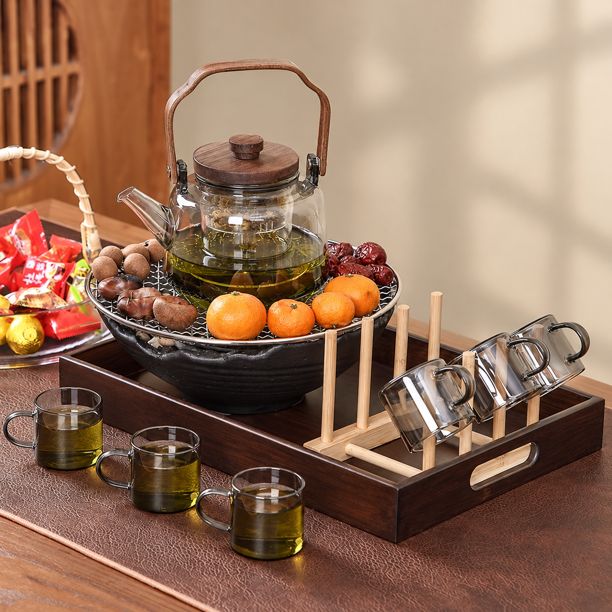 Rectangular Bamboo and Wood-Finish Serving Trays — image 2
