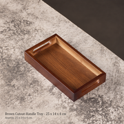 Brown Cutout-Handle Tray - 25 x 14 x 4 cm