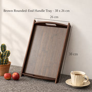 Brown Rounded-End Handle Tray - 38 x 26 cm