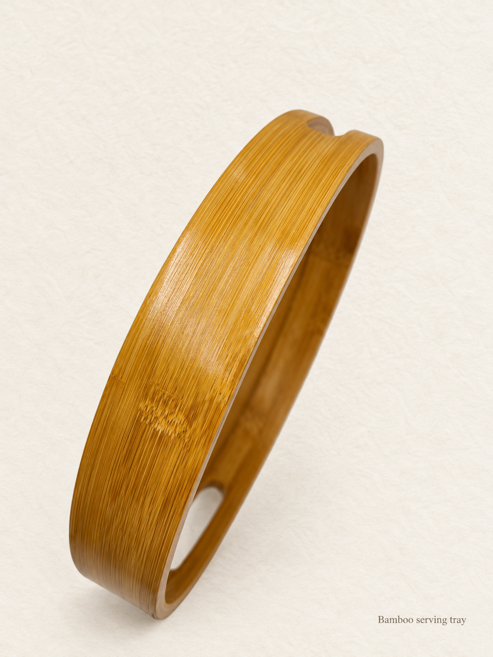 Honey-Finish Round Bamboo Serving Tray — image 2