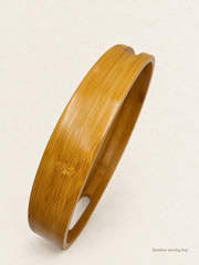 Honey-Finish Round Bamboo Serving Tray — image 2