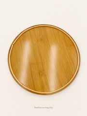 Honey-Finish Round Bamboo Serving Tray — image 4